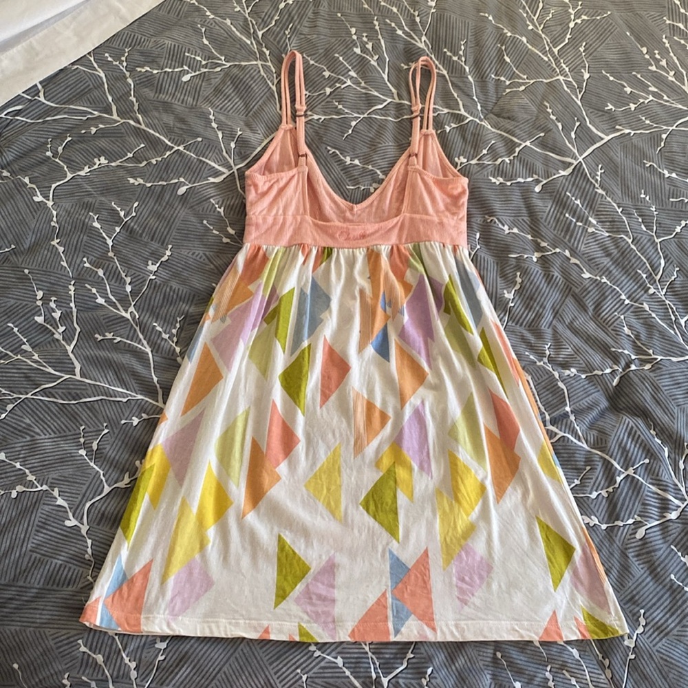 Pastel Geometric Pattern Spaghetti Strap Dress - image 4